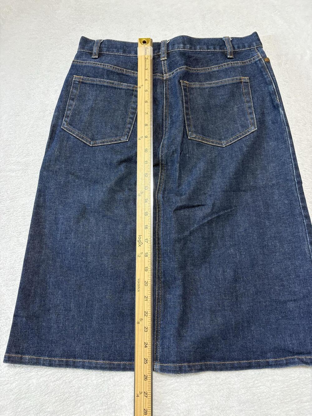 Gap Skirt Womens 8 Blue Denim Straight Knee Length Stretch 5 Pocket Casual - Picture 6 of 6